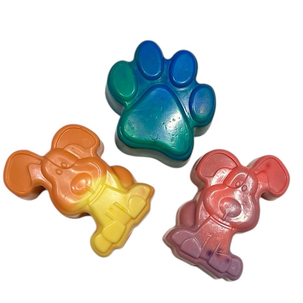 HoneyCub Shea Butter Bath Crayon Soap Bars - Set of Three Multicolor Crayon Bars